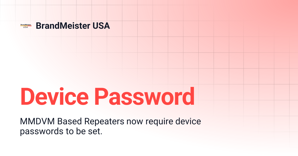 Device Password | BrandMeister USA